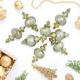 thumbnail image 2 of Northlight 8ct Champagne Shiny Finish Shatterproof Finial Christmas Ornaments, 6", 2 of 5