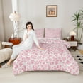 thumbnail image 4 of Feelyou Fashion Leopard Print Bedding Comforter Set for Kids, Cartoon Cheetah Animal Twin Comforter Sets, Pink Princess Style Reversible Bedding Set, Breathable Home Decor, 2-Piece, 4 of 8