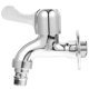 thumbnail image 2 of Grifo de aleación de zinc para lavabo, lavadora, inodoro, salida para manguera de jardín exterior (plata, mango largo), 2 of 6
