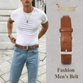 thumbnail image 4 of JASGOOD Men's Belt Leather Belts with Single Prong Buckle - Pack of 2, 4 of 12