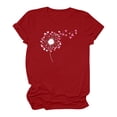 thumbnail image 6 of Womens Valentine's Day Shirts Short Sleeve Fashion Graphic Basic T-Shirts Casual Pullover Tunic Tops (L, B Red), 6 of 7