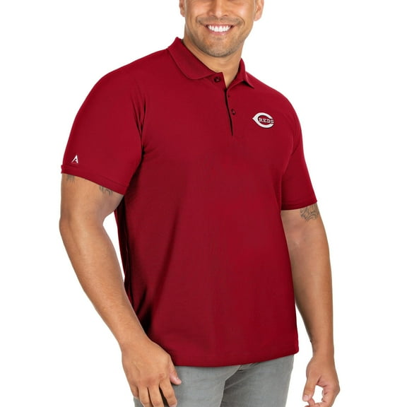 Men's Antigua Red Cincinnati Reds Big & Tall Legacy Pique Polo