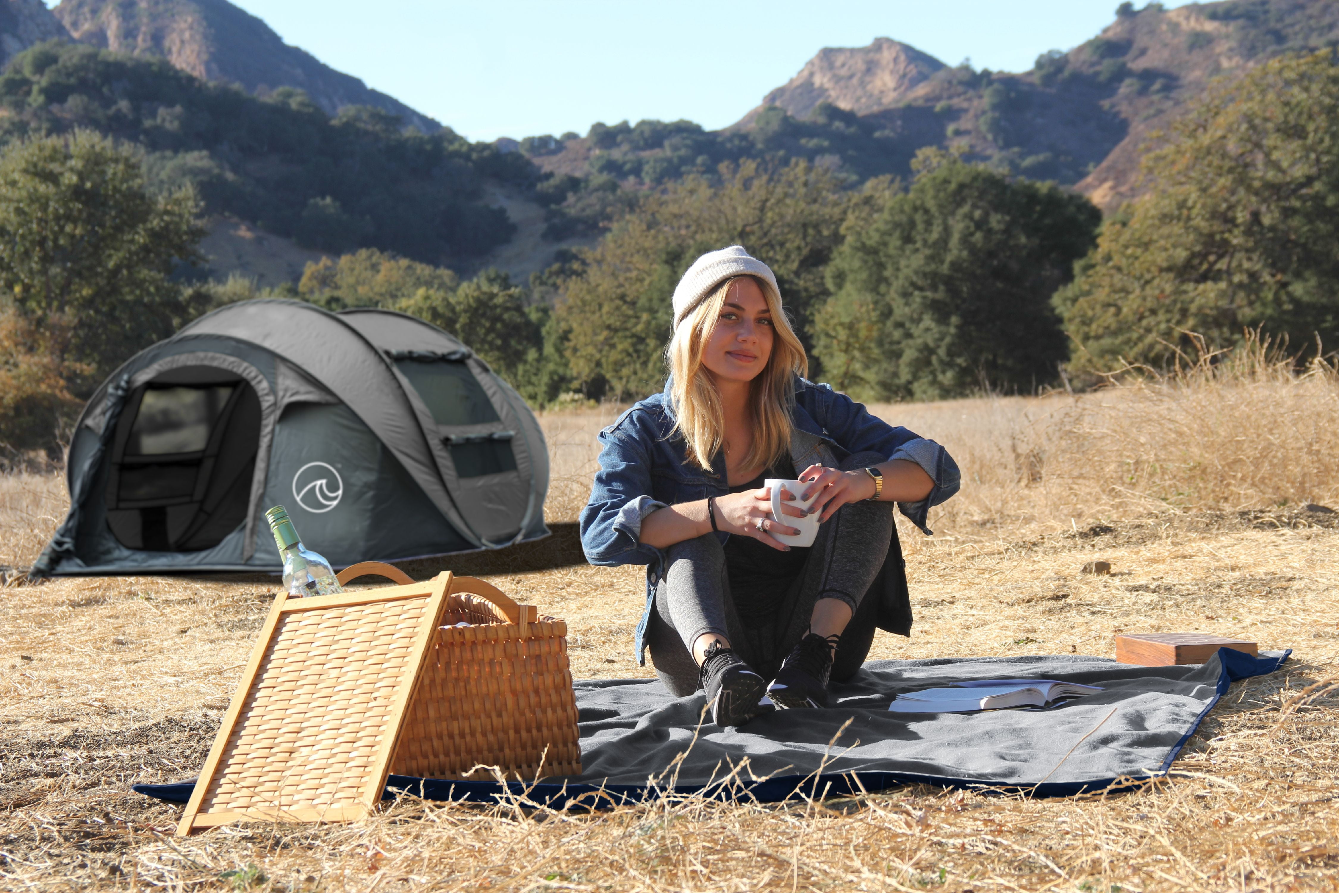 Oceas Large Waterproof Outdoor Blanket For Camping Beach Picnic Travel and Sports Stadium Use Warm Fleece Throw Blankets are Family Kid Baby and Pet Friendly Includes Portable Bag Walmart