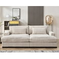 thumbnail image 5 of US Pride Furniture Luxe Sleeper Sofa with Soft Corduroy Upholstery Double Chaise Design Convertible to Twin Size Bed Modern and Comfortable Living Room Couch Extra Large Beige, 5 of 5
