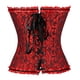 thumbnail image 2 of Corsé con cordones para mujer, Control de barriga, Jacquard, previene la flacidez, ropa moldeadora de encaje ajustable, negro, rojo, XXL, 2 of 6
