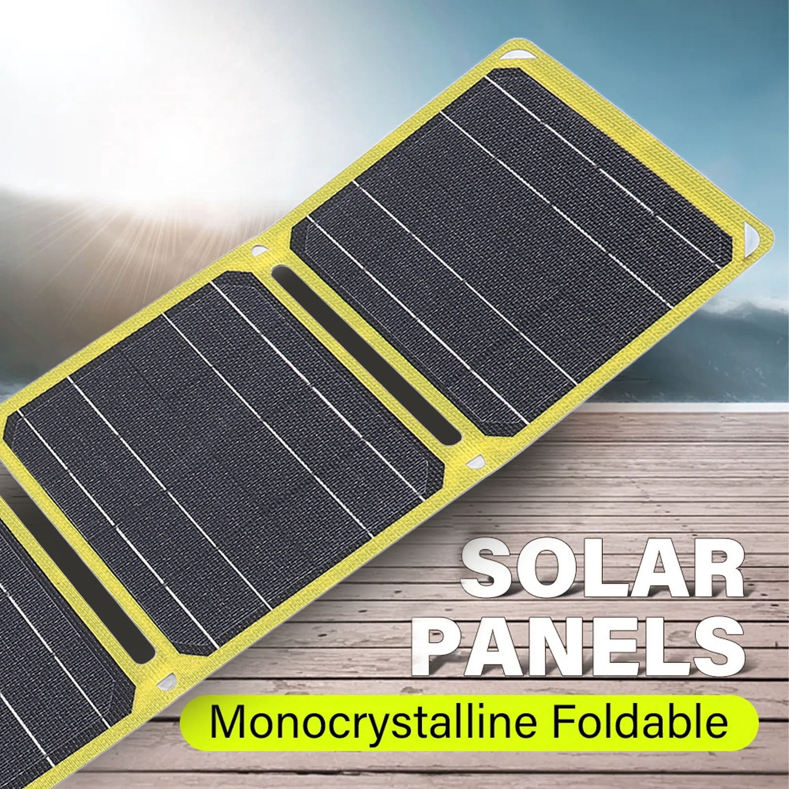 NFTIGB 40W Foldable Solar Panel ETFE Monocrystalline Silicon Waterproof USB Type C DC Portable Solar Charging Panel 29.3x7.3 inches / 74.5x18.5 cm for Outdoor Camping