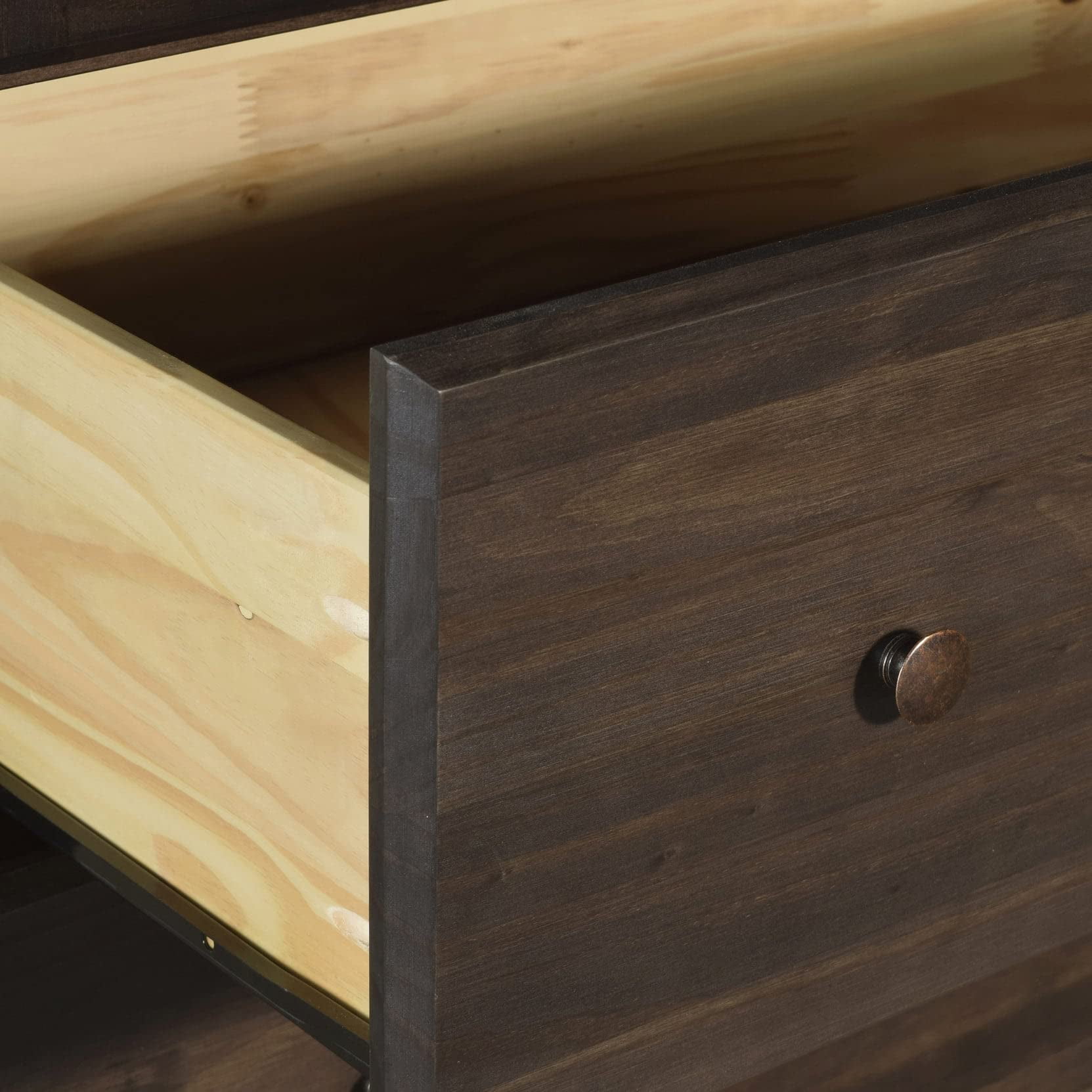 Grain Wood Furniture Shaker 2-Drawer Bedside Nightstand, Solid Wood with Expresso Finish