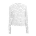 thumbnail image 5 of Women's Lace Jacket Sheer Mesh Open Front Cardigan Color White Size XXL, 5 of 6
