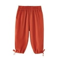 thumbnail image 2 of LLYwey Toddler Linen Pants, Baby Joggers Pants, Kids Summer Casual Elastic Waist Pull on Wide Leg Long Pants Trousers with Pockets, New-Md58, Red, 3T, 2 of 3