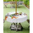 thumbnail image 4 of Outdoor Tablecloth with Umbrella Hole & Zipper, Green Funny Frog Round Tablecloth 60 Inch, Animal Vintage Artwork Watercolor Patio Table Cover Waterproof Table Cloth for Picnic/Party, 4 of 7
