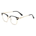 thumbnail image 1 of Fashion Simple Frame Vintage Eye Protection Reading Glasses Ultra Light Glasses Anti-Blue Light BLACK GOLD STRENGTH 100, 1 of 7