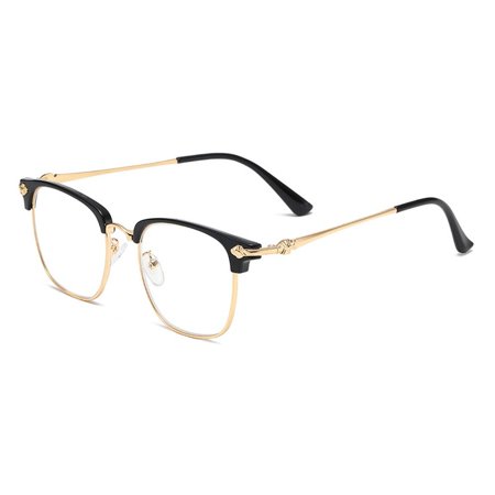 Office Classic Frame Simple Anti-Blue Light Reading Glasses Eye Protection Ultra Light Glasses BLACK GOLD STRENGTH 300