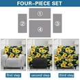 thumbnail image 6 of FOR U DESIGNS Sunflower Print Recliner Chair Covers Stretch Recliner Armchair Protector 4-Pieces Breathable Slip Covers for Sofas Couches with Elastic Bottom, 6 of 8