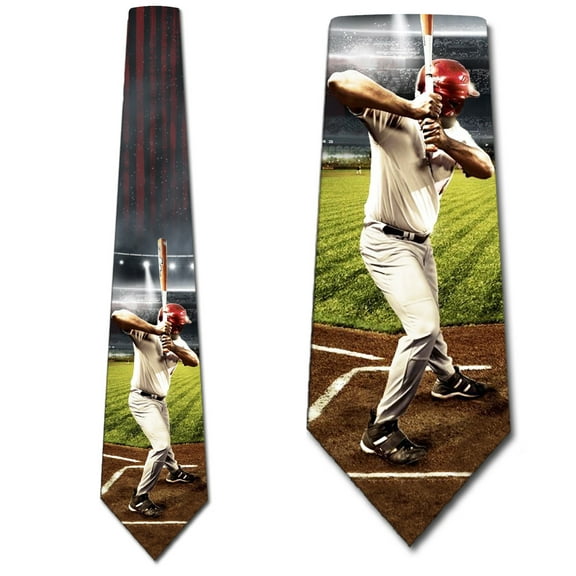 Baseball Ties Mens Sports Necktie Batter Up Tie by Three Rooker
