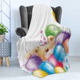 thumbnail image 4 of Birthday Soft Flannel Fleece Throw Blanket, Hand Drawn Style Childish Design Teddy Bear Toy and Colorful Balloons Print, Cozy Plush for Indoor and Outdoor Use, 50" x 60", Multicolor, by Ambesonne, 4 of 5