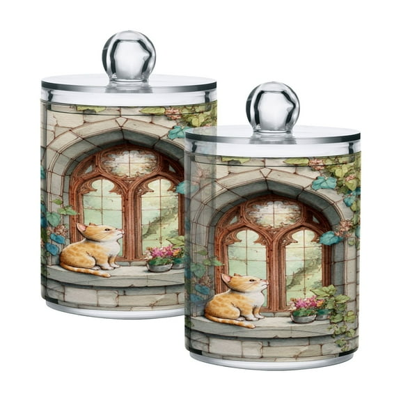 High-value clear storage jars keep life organized and within reach one sizex4 Super Cute Orange Cat
