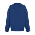 thumbnail image 6 of Women's Solid Color V-Neck Sweatshirt Long Sleeve Pullover Comfy Casual Fall Fashion Top | CSEONE,Navy XL, 6 of 6