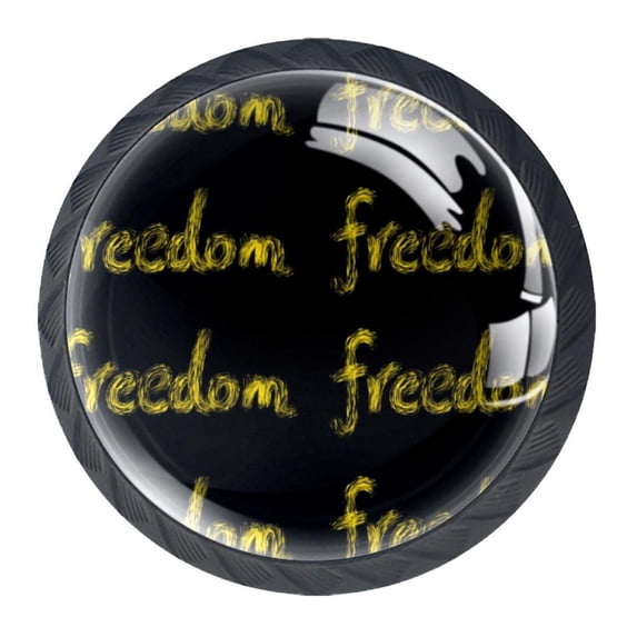 4 Pcs Letter Knobs for Kitchen Cabinet Cupboard Dresser Bookcase Drawer Pulls Handles Round Home Decor