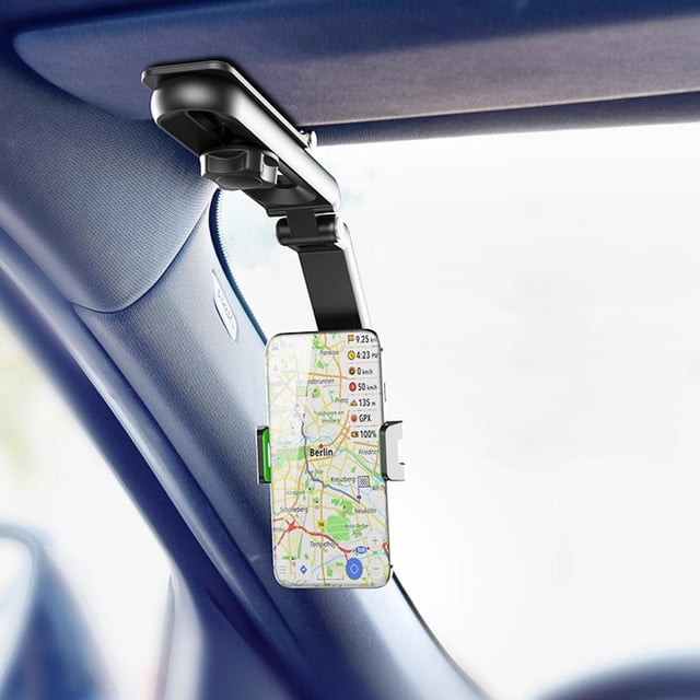 Soporte universal para teléfono móvil DQrwqpou con visera solar y clip para coche gris