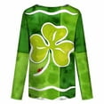 thumbnail image 4 of Camisas Para Mujer Día de San Patricio Camisas Y Blusas Camiseta Cuello Redondo Flores Impreso Tops Sueltos Chica Camisetas de Manga Corta Odeerbi ODB125375, 4 of 5