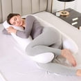 thumbnail image 4 of SHANNA Pregnant Women's Pillows, 51-inch White U-Shaped Full Body Maternity Pillow(fill material is Cotton), 4 of 7