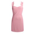 thumbnail image 4 of SMihono Robe d'Été pour Femmes Grande Taille Robe d'Été à Bretelles Tricotée Robe Coupe Ajustée Unie Quotidienne de Fête Mini Robe, 4 of 7