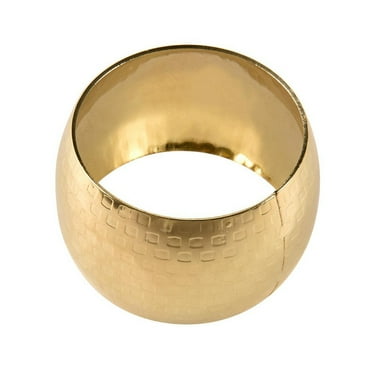 12pcs Round Napkin Rings Wedding Christmas Festival Dinner Metal Gold Color Household Napkin Holders