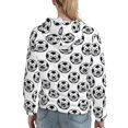 thumbnail image 7 of Lsque Happy Soccer Pattern Casual Women's Hoodie,Hooded Sweatshirt with Kangaroo Pocket,Pullover Hoodie with Eye-catching Drawstrings-Large, 7 of 7