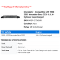 thumbnail image 2 of Intercooler - Compatible with 2003 - 2005 Mercedes-Benz C230 1.8L 4-Cylinder Supercharged 2004, 2 of 2