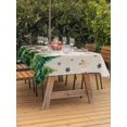 thumbnail image 2 of Outdoor Tablecloth with Umbrella Hole and Zipper, Christmas Tree Rectangle Table Cloth 54x80 Inch Waterproof Tablecloth, Winter Snowflakes Xmas Pine Tree Beige Picnic Table Cover for Patio Camping, 2 of 7