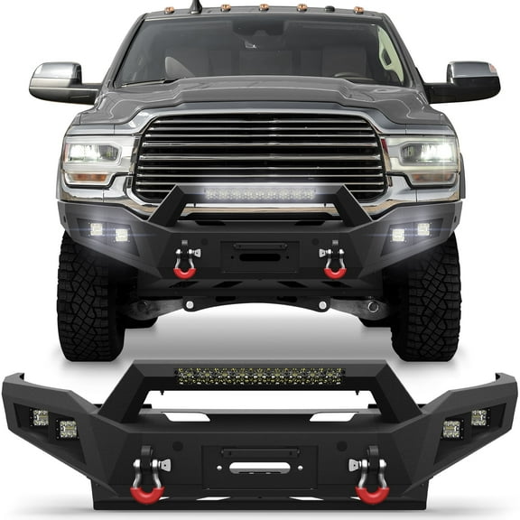 POFENZE Front Bumper for 2019 2020 2021 2022 2023 2024 Dodge Ram 2500/3500 Pickup Truck Bumper for Ram