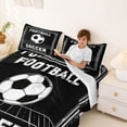 thumbnail image 3 of Castle Fairy Soccer Print King Sheets 4pcs, Sport Theme Bedding, Black White,1 Fitted Sheet, 1 Flat Sheet and 2 Pillowcases, 3 of 6