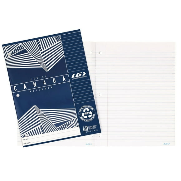Louis Garneau cahier Canada ligné bleu