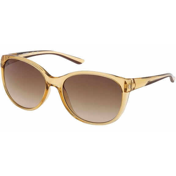 Harley Davidson Women's Shiny Light Brown Rounded Sunglasses with Gradient Lens - HD5051S-45H-58