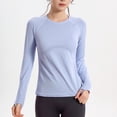 thumbnail image 3 of Long Sleeve Shirts for Women, Workout Shirts for Women Long Sleeve, Workout Tops for Women, Quick Dry Gym Athletic Tops，Seamless Yoga Shirts, 3 of 5