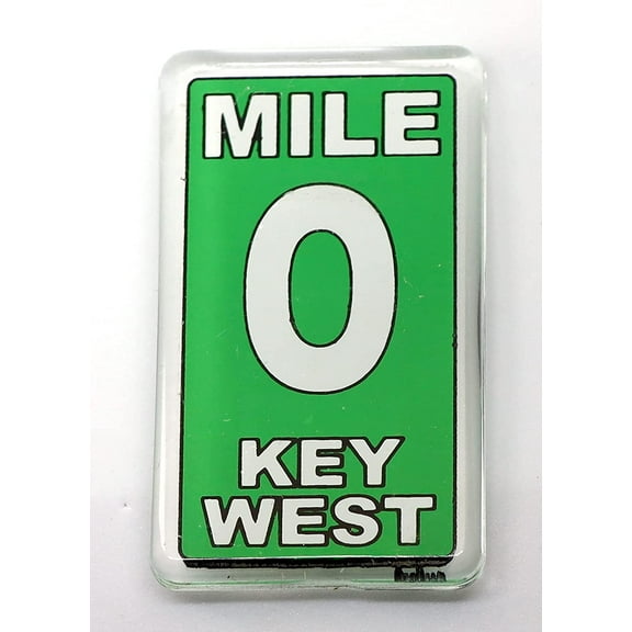 Key West Florida Zero Mile Acrylic Small Fridge Collector's Souvenir Magnet 2.25" x 1.25"