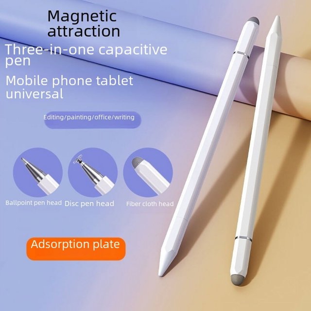 Lápiz táctil magnético tres en uno con adsorción para tableta, lápiz capacitivo adecuado para iPad, Apple, Huawei, teléfono móvil