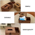 thumbnail image 5 of WEUVEB 1Pc Handmade Seaweed Woven Tissue Storage Box Coffee Color Decorative Compartment Box, 5 of 5