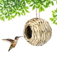 thumbnail image 1 of Nido de pájaro de boca redonda esférica de paja, jaula de pájaros, Nido de pájaro, decoración de patio de jardín al aire libre., 1 of 5