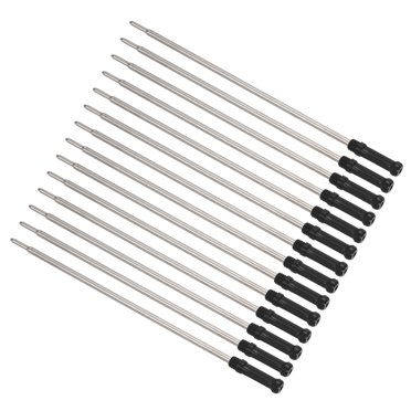 Uxcell 1mm Pen Ink Refills, 12 Pcs 4.6" Ballpoint Refill Medium Point Metal Compatible Replaceable Replacement for Retractable Pen Writing Office, Blue