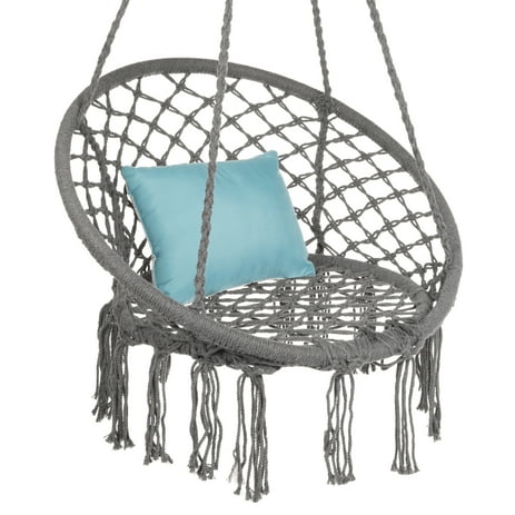 Best Choice Products Handmade Rope Hammock w/ Tassels - Gray