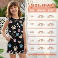 thumbnail image 6 of ZIATUBLES Girls Summer Casual Romper Button Round Neck Playsuit Outfit for Girl Kids 13-14 Y, Ruffle Sleeve Elastic Waist Design One-Piece Short Jumpsuit, Bone Paw Print, 6 of 6