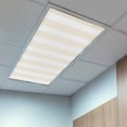 thumbnail image 2 of 4 Pack Cream and Fluorescent Light Covers for Ceiling Lights White Striped Geometric Magnetic Ceiling Light Covers Overhead Light Filters for Office Classroom Home, 2 of 9