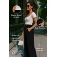 thumbnail image 2 of OHHSHEEN Black Wide Leg Pants for Women with Pockets, Comfy Work Pants Women with Elastic Waist, High Waist Black Pants Women, 2 of 5