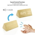 Wooden Alarm Clock, Digital LED Desk Clock, Adjustable Brightness, 3