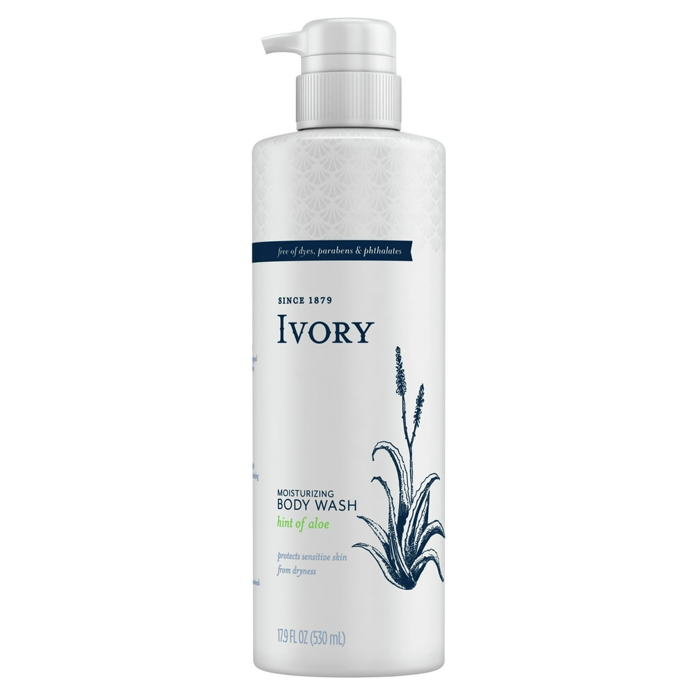 Ivory Sensitive Skin Moisturizing Body Wash Hint of Aloe, 17.9 fl oz