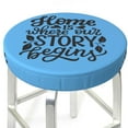 thumbnail image 3 of Honeii Home is Where Our Story Begins Bar Stool Covers – Perfect Fit for 12" to 14" Round Stools, Crease-Resistant, Stretchy, Washable & Dustproof Seat Slipcovers-13 inch, 3 of 7