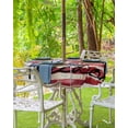 thumbnail image 3 of Fsddascl 4th of July Outdoor Tablecloth - 60 Inch Round Dining Table Cover, Red Blue Floral Independence Day Rustic Waterproof Outdoor Table Cloth with Umbrella Hole & Zipper for Picnic/Patio/Party, 3 of 7