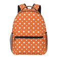 thumbnail image 1 of Balery Orange And White Polka Dot Mochila Escolar Impresa, Mochila Ligera para Viajes Casual, Mochila Duradera y Cómoda Multifuncional, Mochila para Laptop-One Size, 1 of 5