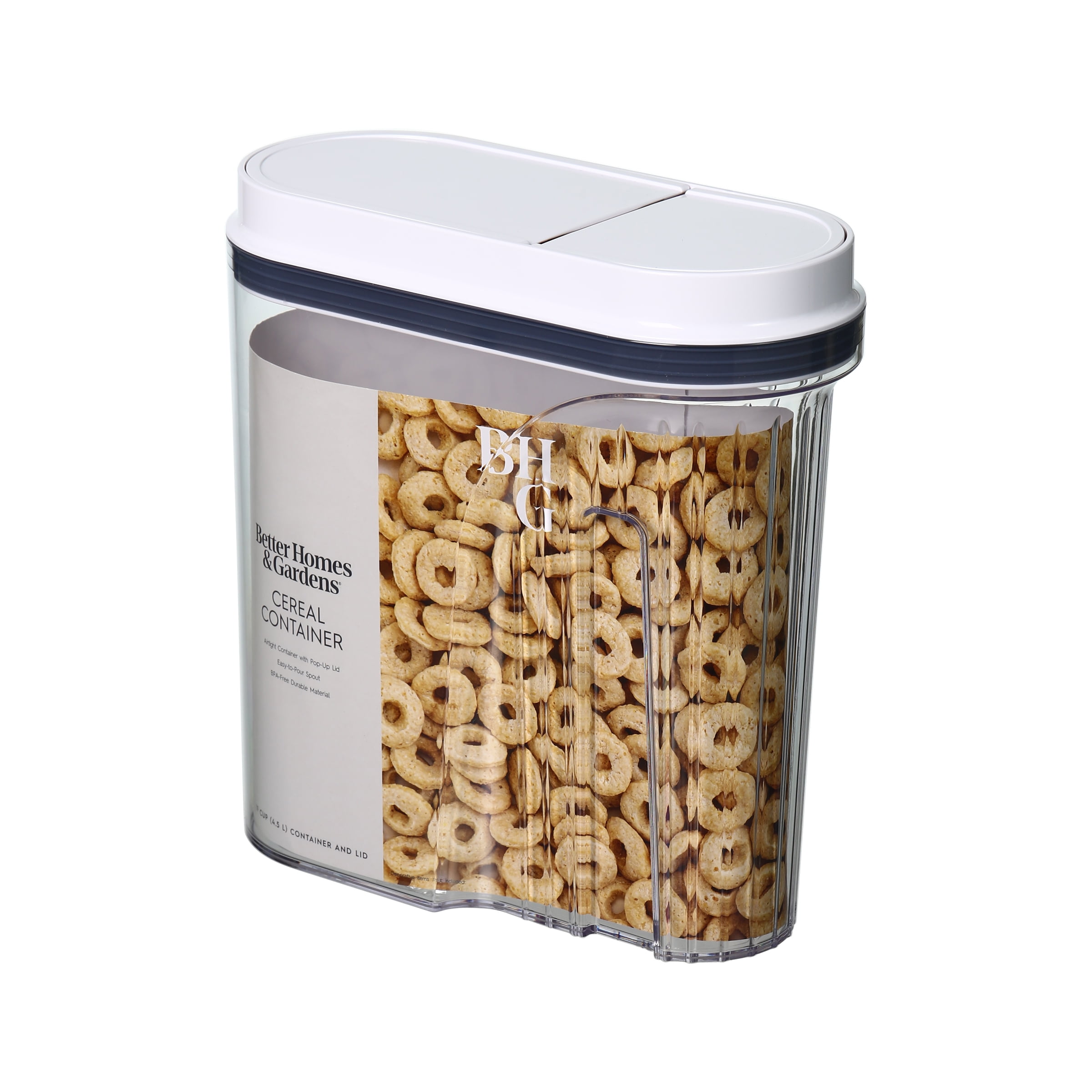 (2 pack) Better Homes & Gardens 19-Cup BPA-Free Airtight Cereal Container with Easy-Grip Handle